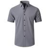 Korean Style Men's Slim Fit Solid Color Business Shirt