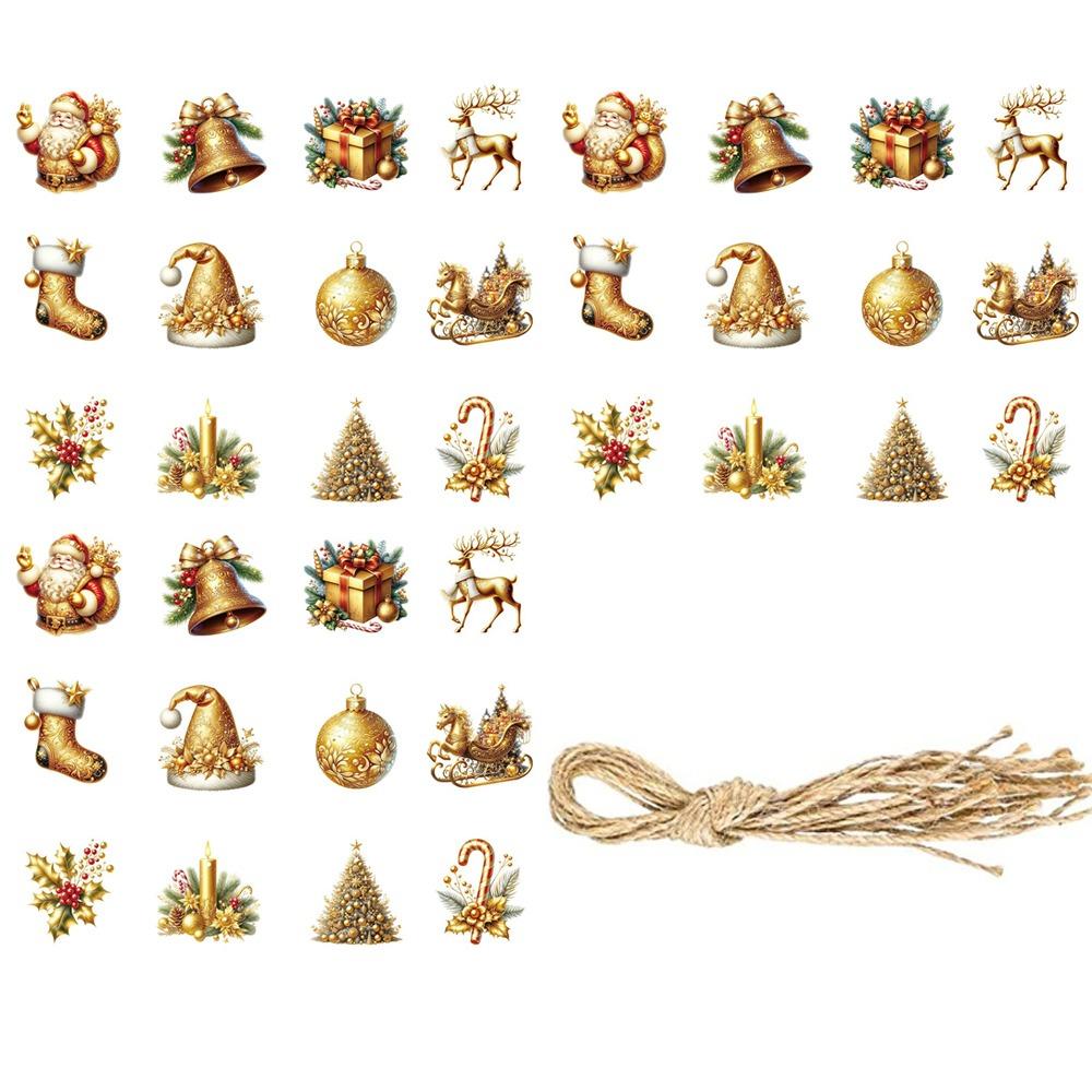 

36 шт. мультяшный веселый рождественский подарок кулон рождественская елка подвесное украшение домашнее рождественское украшение золотой