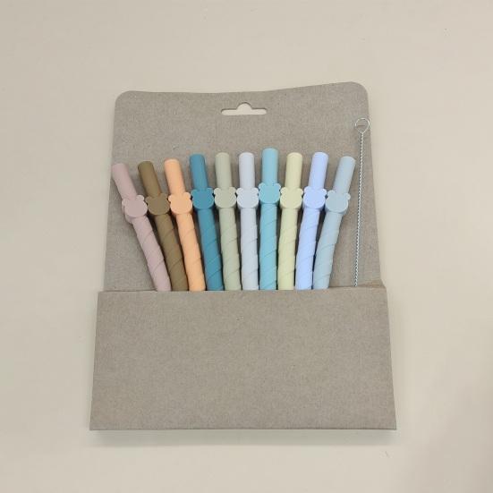 10Pcs Colorful Silicone Straws Reusable Easy To Clean BPA-free Food Grade Dishwasher Safe Straight Straws