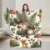 Dreamy Forest Mushroom Flannel Blanket  Soft Durable Throw Blanket for Outdoor Camping Funny Bedspread Sofa Bed Cover