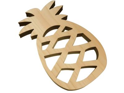 AndLaki Stylish Pineapple Made In Japan from Domestic Natural Hinoki Cypress (AndLaki) Trivet, Wooden, Design, (Natural, Large)
