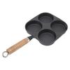 Egg Pan 4 Cup Egg Frying Pan with Wooden Handle for Breakfast Pancakes Omelettes
