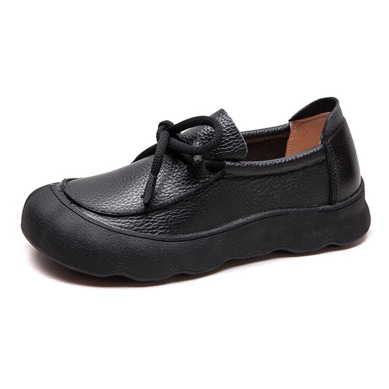 

Мода AIYUQI 2025 Новые женские лоферы Нескользящие слипоны Повседневная обувь Женская обувь Большого размера на плоской подошве Натуральная кожа женские кроссовки 43 чёрный