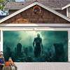 Ghostly Halloween Garage Banner - Terrifying Cemetery Skull Design, Outdoor Festival Decoration YZB