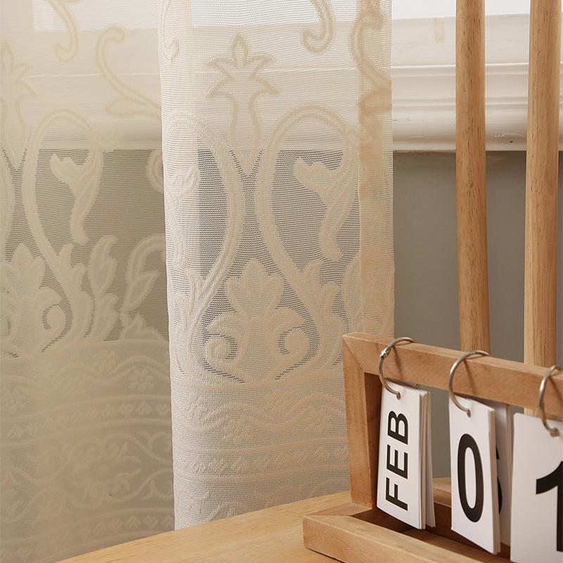 Simple Copper Coin Flower Lace Window Screen Light Luxury Polyester Fiber Window Screen Suitable For Living Room Bedroom Dining Room Kitchen Curtain