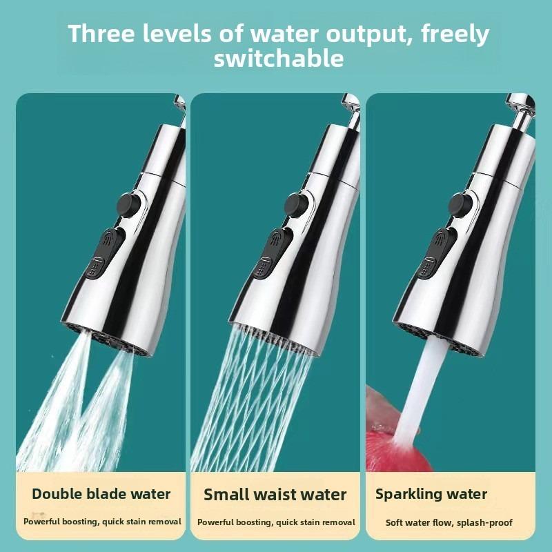 Kitchen Faucet Extender with Spray Nozzle Universal Swivel Pressure Boost for Home Vegetable Washing Basin