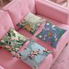 Natural Fun Koi Fish Lotus Pillow Case Silky Short Plush With Invisible Zipper Dustproof Sofa Cushion Cover For Home Decor