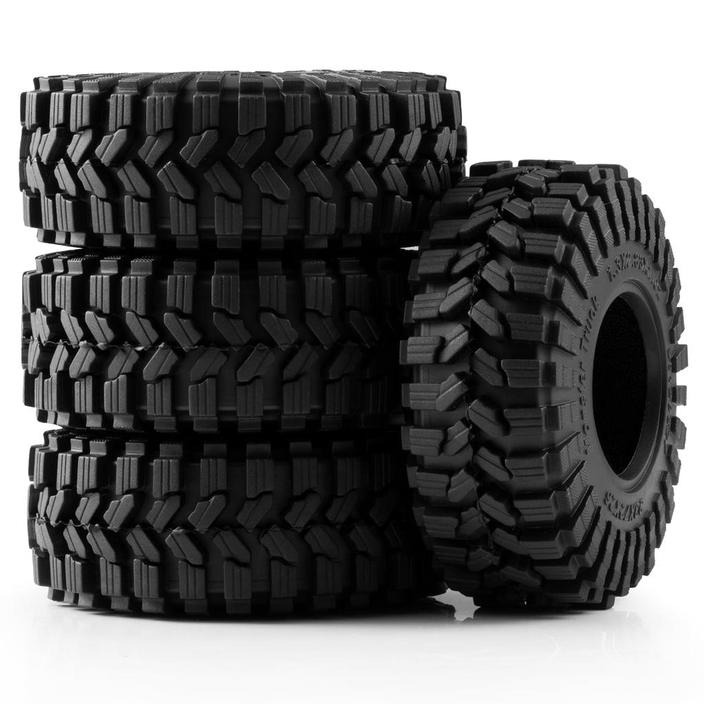 RCMAZO 4-Piece 1.3" Wheel Tires, RC 1.3 Soft Rubber Wheel Tires, 7226mm, for Upgraded TRX4M, SCX24, 118, 124 RC Crawler Cars, Terrain Tires (D)