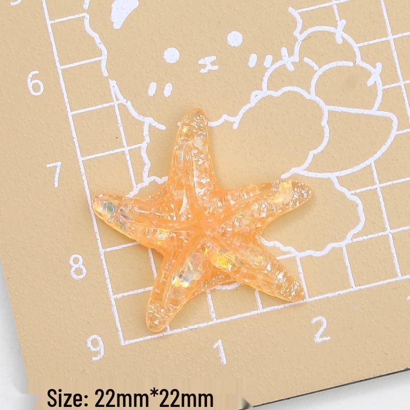 Multi-Color Sparkling Starfish Resin Charms for Crocs, Jewelry & Hair Clips