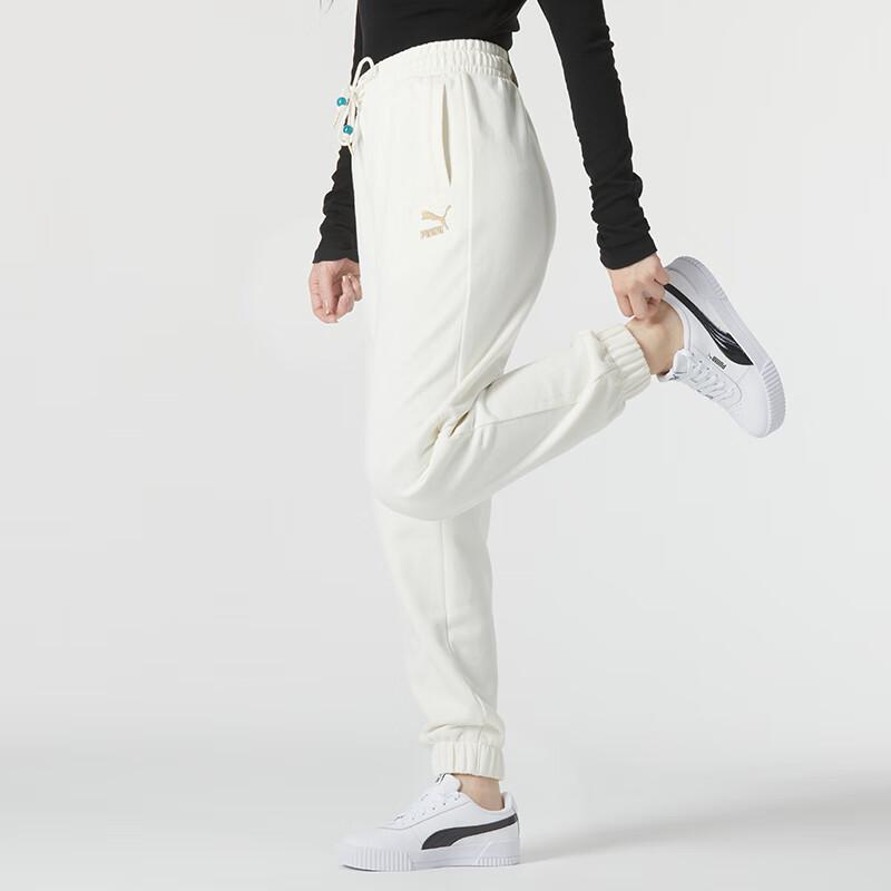 Puma Cny Year Of The Dragon Series Solid Color Drawstring Knit Joggers Women Joggers White 625840-65