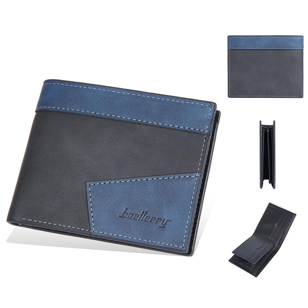 Baellerry Men's Short Horizontal RFID Protection Wallet Fashion Patchwork Billfold Coin Purse