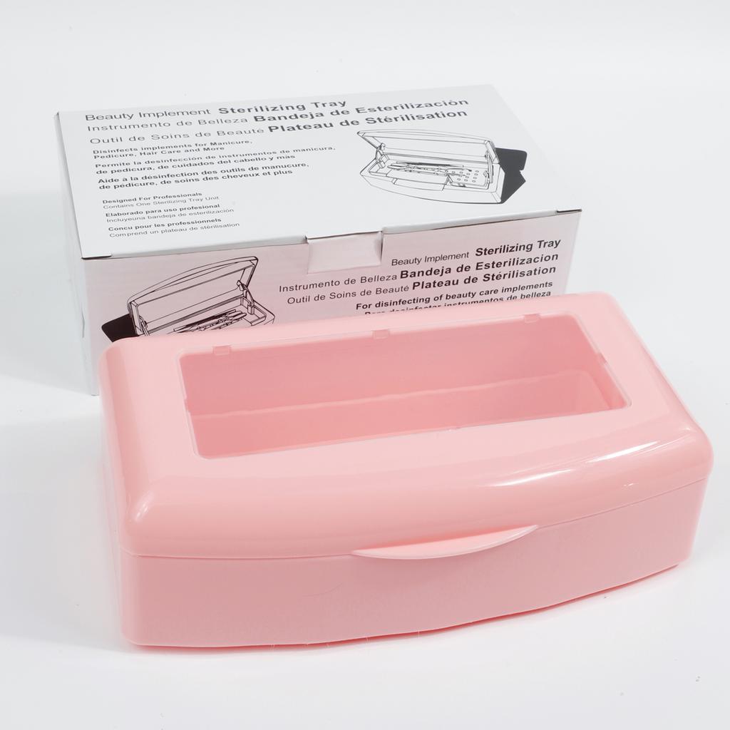 1pcs Nail Tool Sterilizer Tray, White Disinfection Box For Steel Metal Nipper, Tweezers Equipment Cleaner Plastic Clean Steriliz