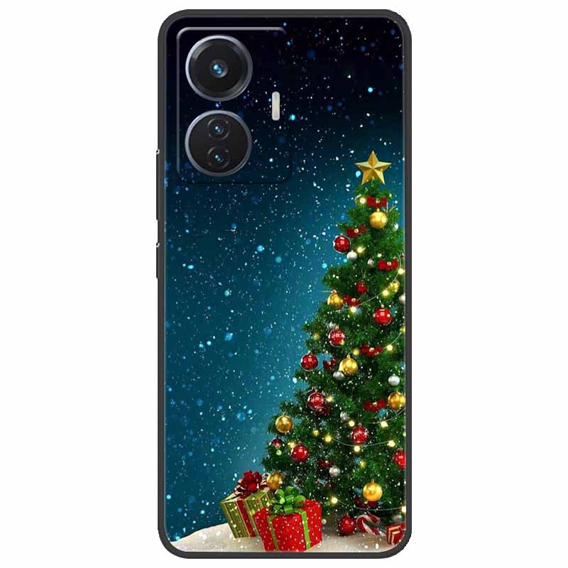 Christmas Case For Vivo T1 44W Soft Silicone Back Cover for Vivo T1 4G Snapdragon 680 Phone Case Cartoon V2153 VivoT1 4G Funda