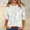 Women Casual Loose Fit Top 3/4 Sleeve Lightweight Printed Blouse Soft Fabric Comfortable Fit Stylish Design