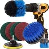 9Pcs Blue Drill Cleaning Brushes Set Scouring Pads Scrubber Detailing Brush Electric Polishing Brush for Bathroom Car Clean