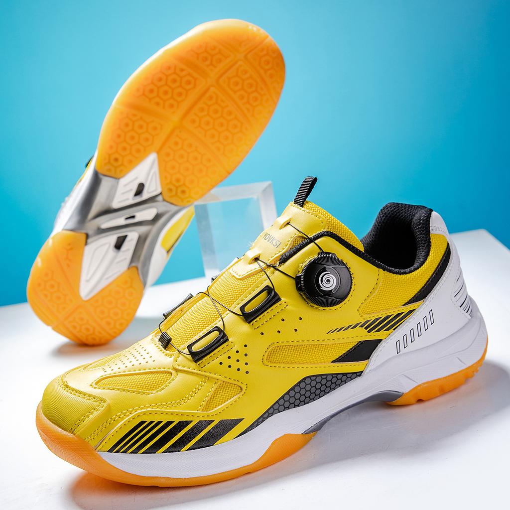 Badminton shoes couple sports shoes professional beef tendon sole anti-skid training lightweight double rotating buckle high-quality sports shoes