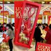 2026 24K Gold Money Keyring: Golden Princess Horse Pendant with Auspicious Words - Mobile Phone Charm Gift