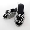 Tweed heeled grey slippers, (size M)