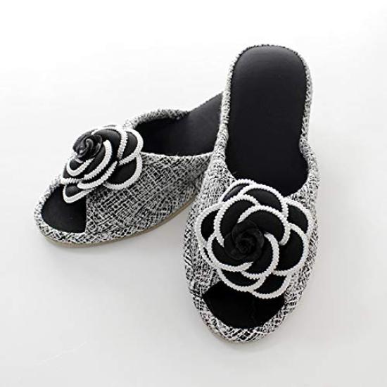 Tweed heeled grey slippers, (size M)