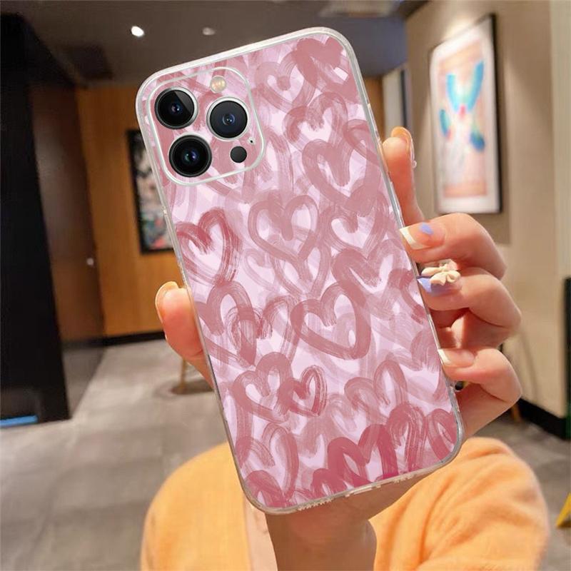 Phone Case For Iphone 17ProMax 17 Pro Air 16 15 14 13 Pro Max 16 15 14 13 Pro 15Plus Love Pink Heart