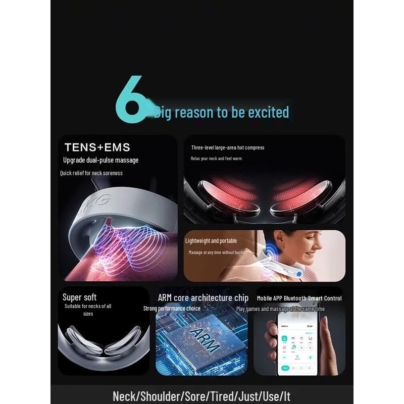 SKG Smart Neck Massager with Heat Therapy CN plug (adapter included)