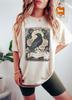 Summer Retro Crow Shirt Tarot Card Tshirt Soft Gothic Mysterious Tshirt Wizard Top Black Grunge Goblincore Womens Tshirt