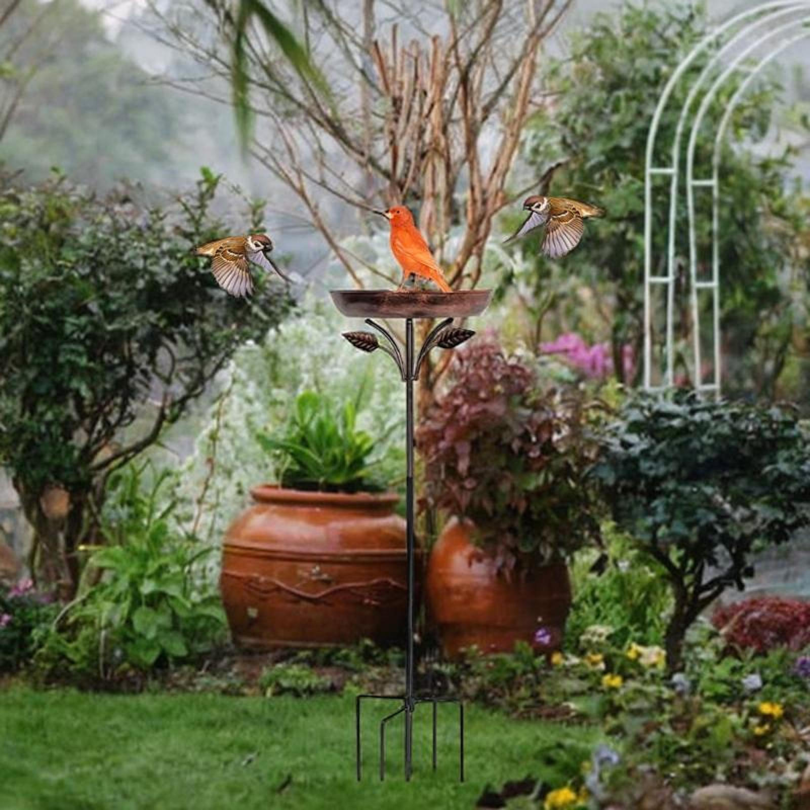 

Металлическая поилка для птиц, садовые принадлежности, винтажный дизайн, отдельно стоящая поилка для птиц, кормушка для птиц для крыльца, улицы