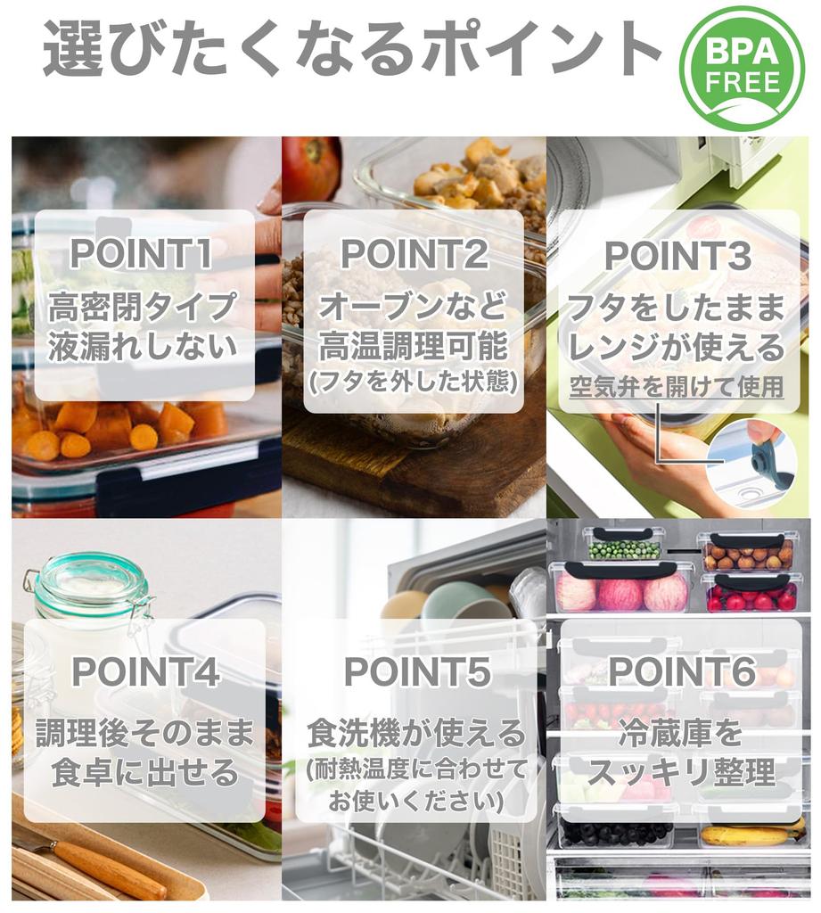 CLEAN HOUSE with Set of Tupperware Storage Containers Set of Heat-Resistant Containers, Microwave-Safe, Lids, Glass, 3, Dishwasher-Safe, Airtight, (3