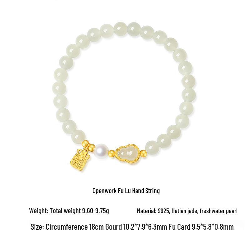 

Women s Luxury Fujita Jade & Pearl Sterling Silver Bracelet 925 Silver