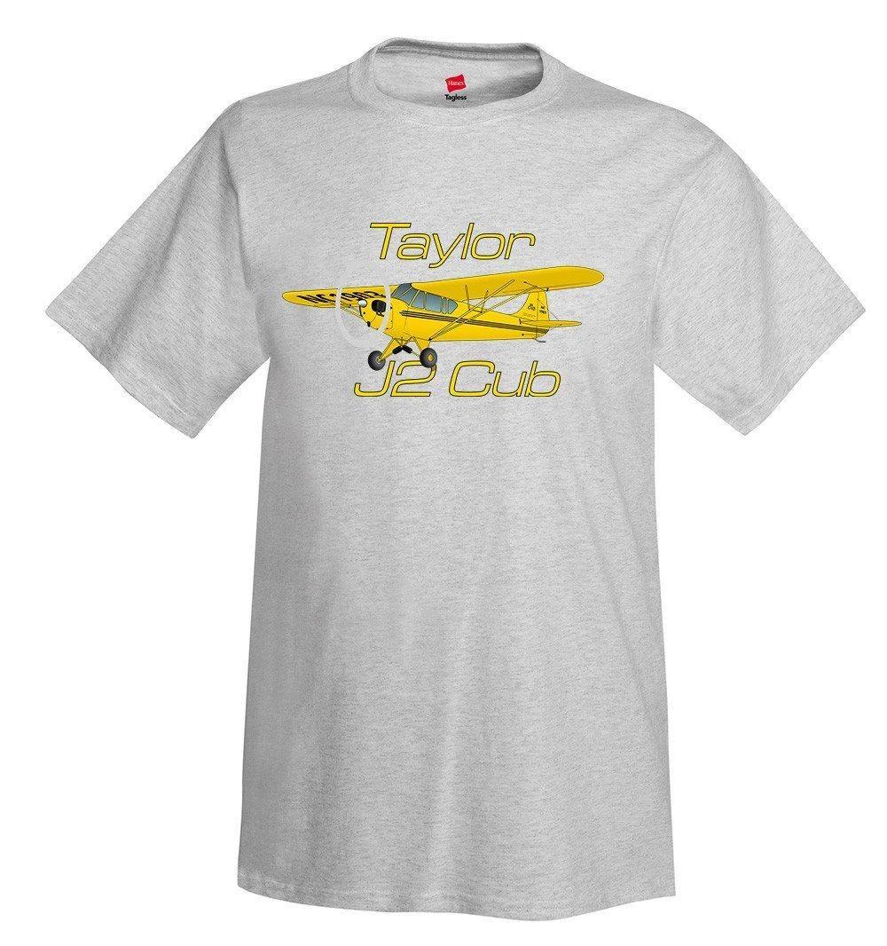 

Taylor J-2 Cub (желтый) Футболка с самолетом - Персонализированная с вашим номером N# XL
