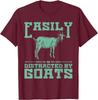 Easily Distracted By Goats Graphic TShirt Mens Casual Short Sleeve Crew Neck Tee