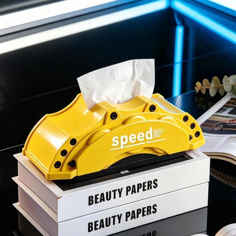Stylish Speed Brake Caliper Resin Tissue Box Napkin Holder for Car Lovers Home Office Desktop Decorative Organizer Decor