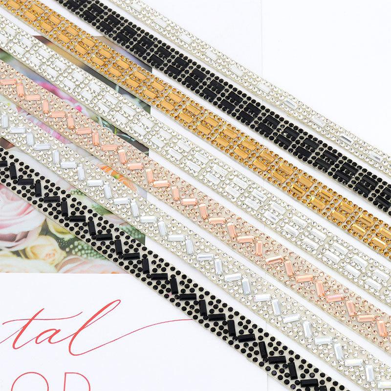 10pcs Rhinestone Ribbons Roll Diamond Sparkling Banding Party Gift Trim Decoration DIY Crafts Self-Adhesive Rhinestone Sticker