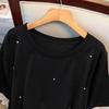 Plus Size Slimming Loose Round Neck Mid-Length Short-Sleeve Women's T-Shirt 7010 (200-350 Jin)