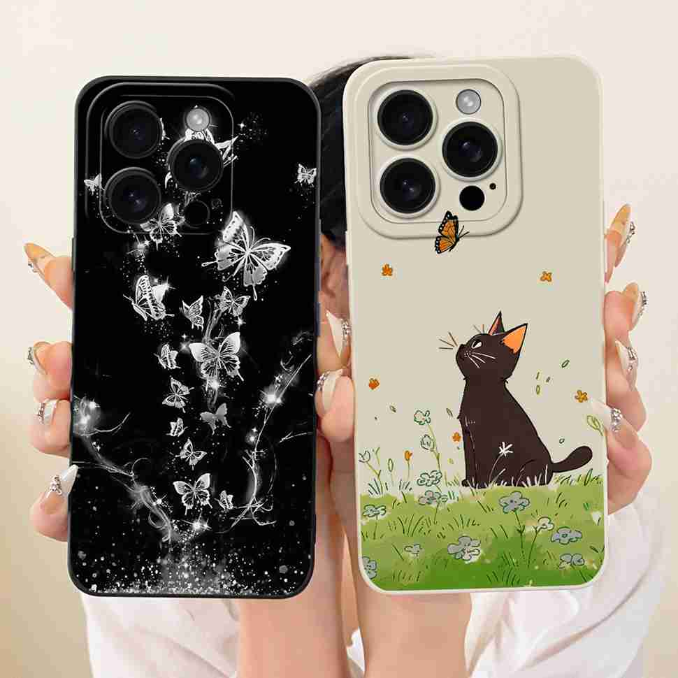 For iPhone 16 Pro 6.3" A3293 A3083 Case Cartoon Simplicity Soft Silicone Back Cover For iPhone 16 PRO A3292 A3294 Phone Cases