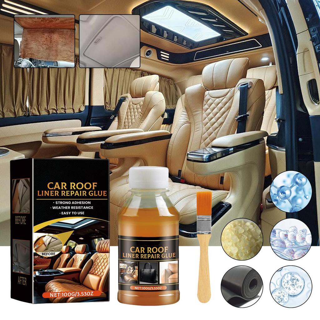 Automotive Headliner Glue 100g Car Upholstery Glue Automotive Strong Adhesive with Brush Upholstery Repair for Leather Fabric