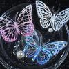 20 Pcs Hollow Carving Butterfly Stickers Decorations 3D Dazzling Mirror Metallic Butterflies Decals for Scrapbooks Junk Journal Supplies