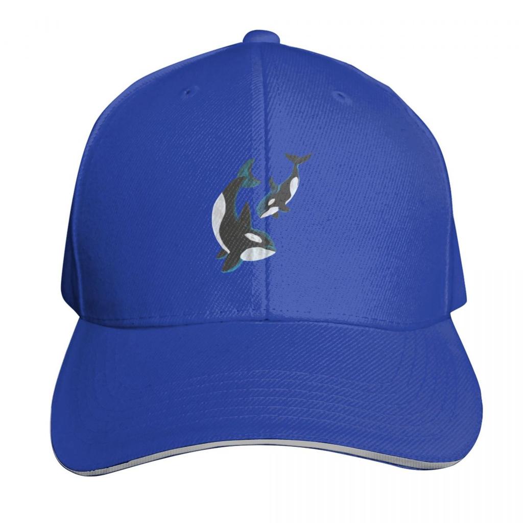 Orcas two painted orcas in honor of them organizing against harmful huUnisexs Baseball Cap Beach Bag sun hat Womens Beach Unisexs