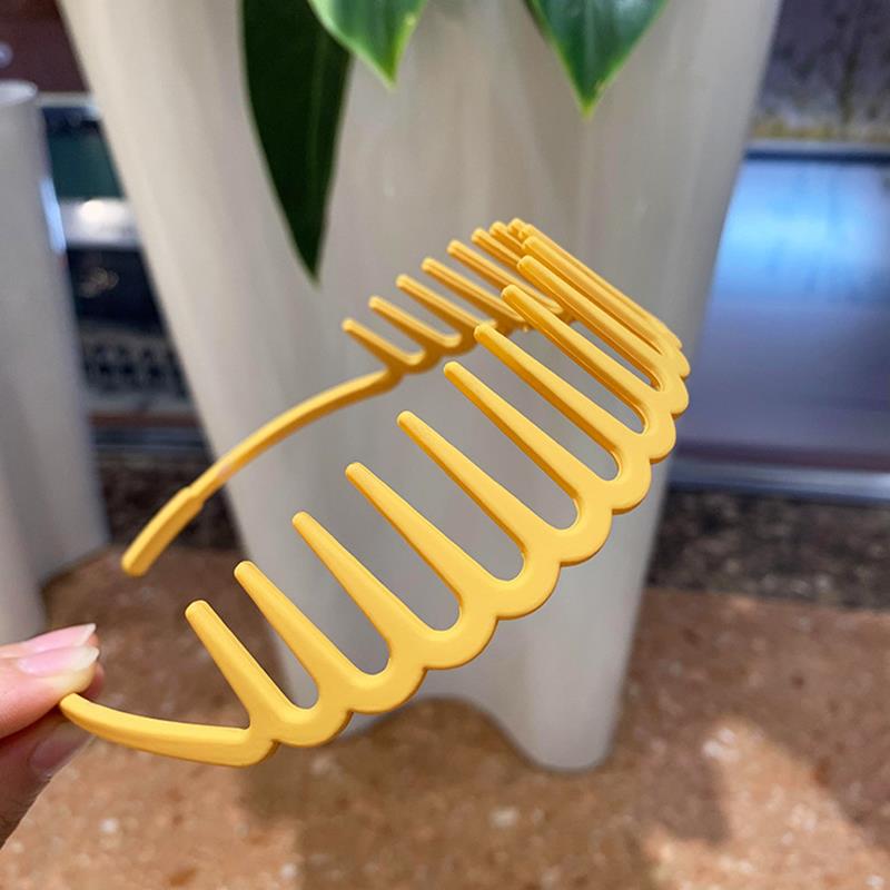 Koreanische Damen Haarkamm Rutschfestes Stirnband Kunststoff U-Form Haarreifen Einfarbig Feste Zähne Haarbänder Kopfschmuck Haaraccessoires