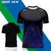 Sports Short Sleeve T-Shirt Quick Dry High Elastic Black Blue Gradient Dot Print Breathable Slim Training Top