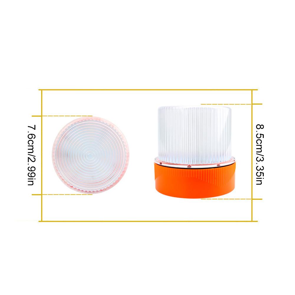 LED Emergency Warning Light White Amber Strobe Traffic Hazard Flashing Light for Vehicle Safety Built-in Battery Bottom Magnet