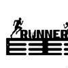 Hanger Awards Ribbon Display Metal for Sports Race Runner Gymnastics Plaques Black Medal Stand Shelf