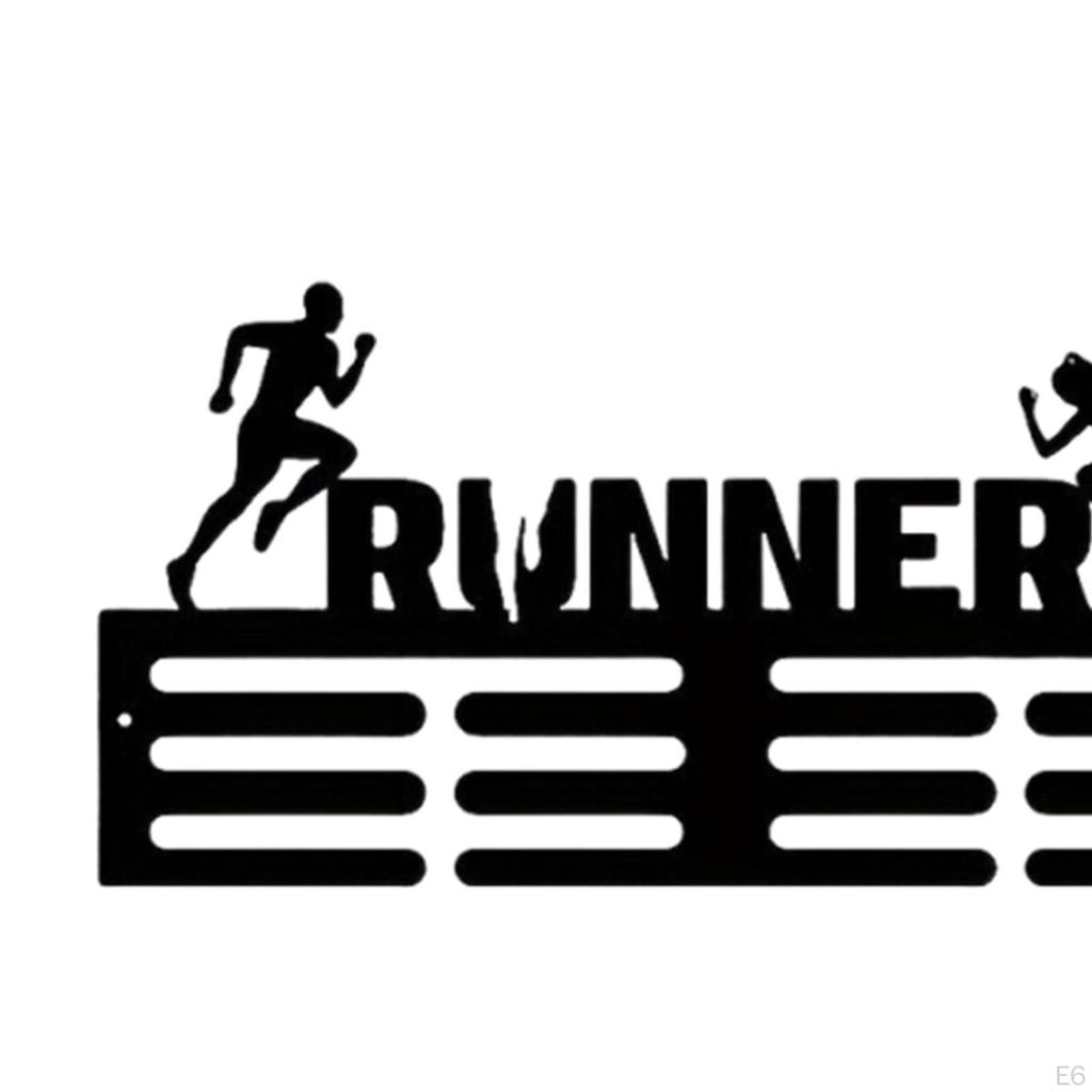 Hanger Awards Ribbon Display Metal for Sports Race Runner Gymnastics Plaques Black Medal Stand Shelf