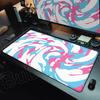 Tappetino Mouse Astratto Blu Bianco E Rosa Vortice Tappetini Scrivania Tastiera Ufficio Gamer Accessori Gaming Grande Strati Mousepad Liquido