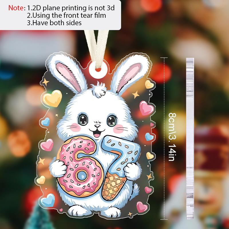 Easter Acrylic Hanging Ornament - Adorable Bunny Pattern, 67 Unique Pendants/Drops/Finials, Ideal Festival Gift for Friends & Family