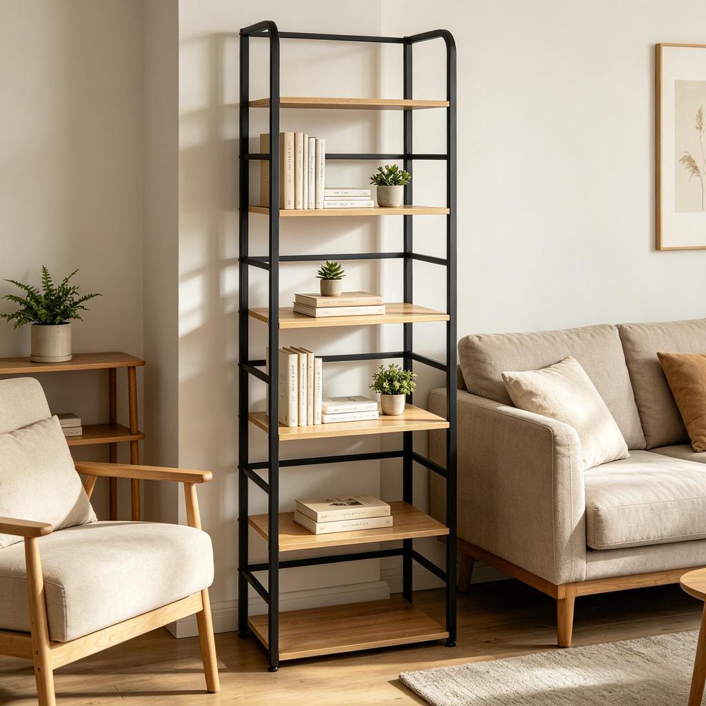 Chic Storage Shelf,Plant Display Shelf,Bookshelf with 6-Layer Shelf,Display Shelf