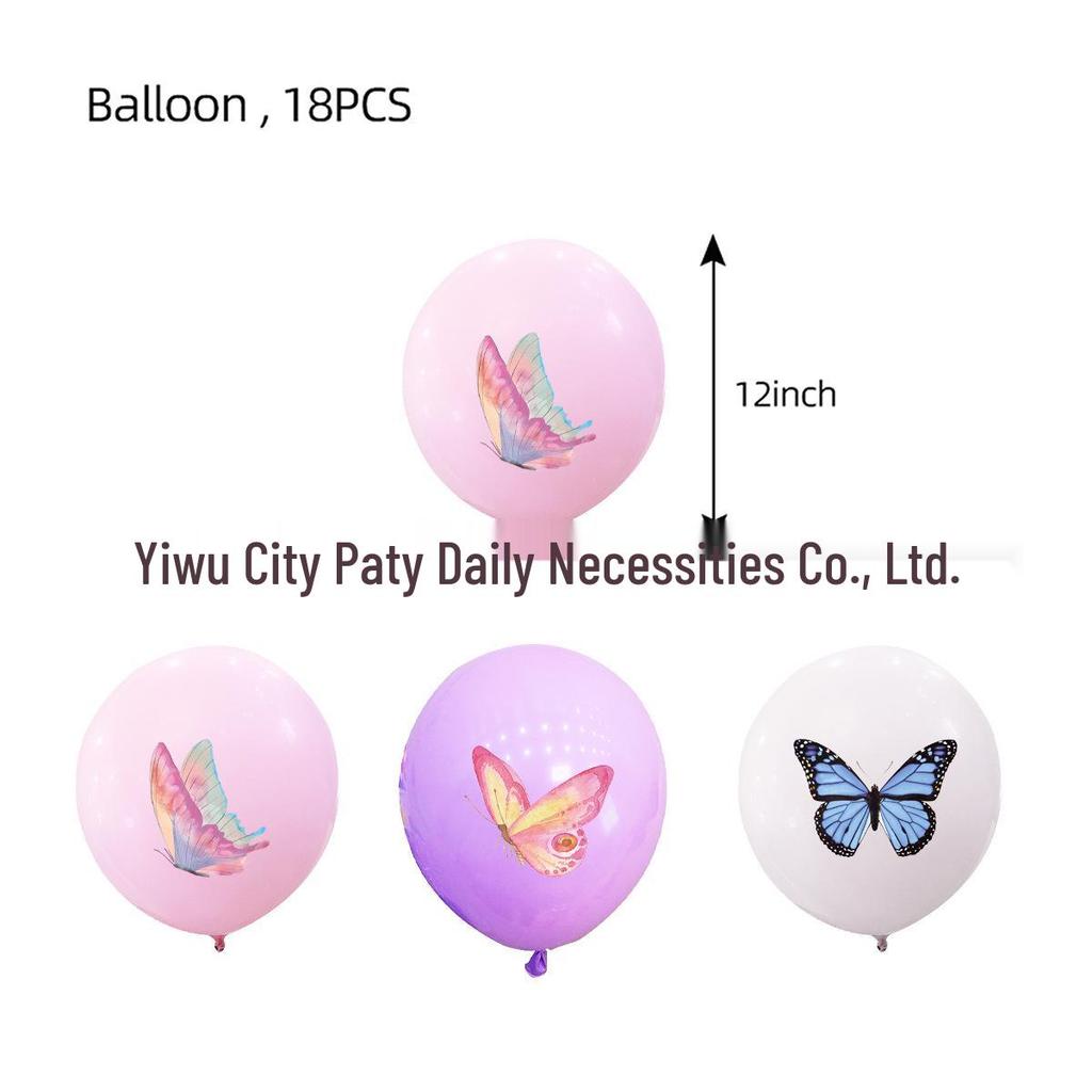 Pink Butterfly Birthday Party Supplies: Disposable Plates, Cups, Tablecloth, Banners, and Balloons for Girls