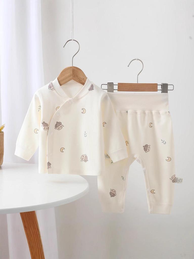 Neugeborenen Reiner Baumwolle Herbst & Frühling Hochtailliert Bauchschutz Outfit