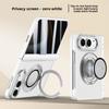 For iPhone Ultra Fold Case With Tempered Film Magnetic Shrink Stand Protective Back Cover For Wireless Charging Phone Shell