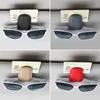 Car Sun Visor Clip Glasses Cards Case Auto Sunglasses Visor Glasses Holder Sunglasses Bracket Holder Pu Leather Glasses Support